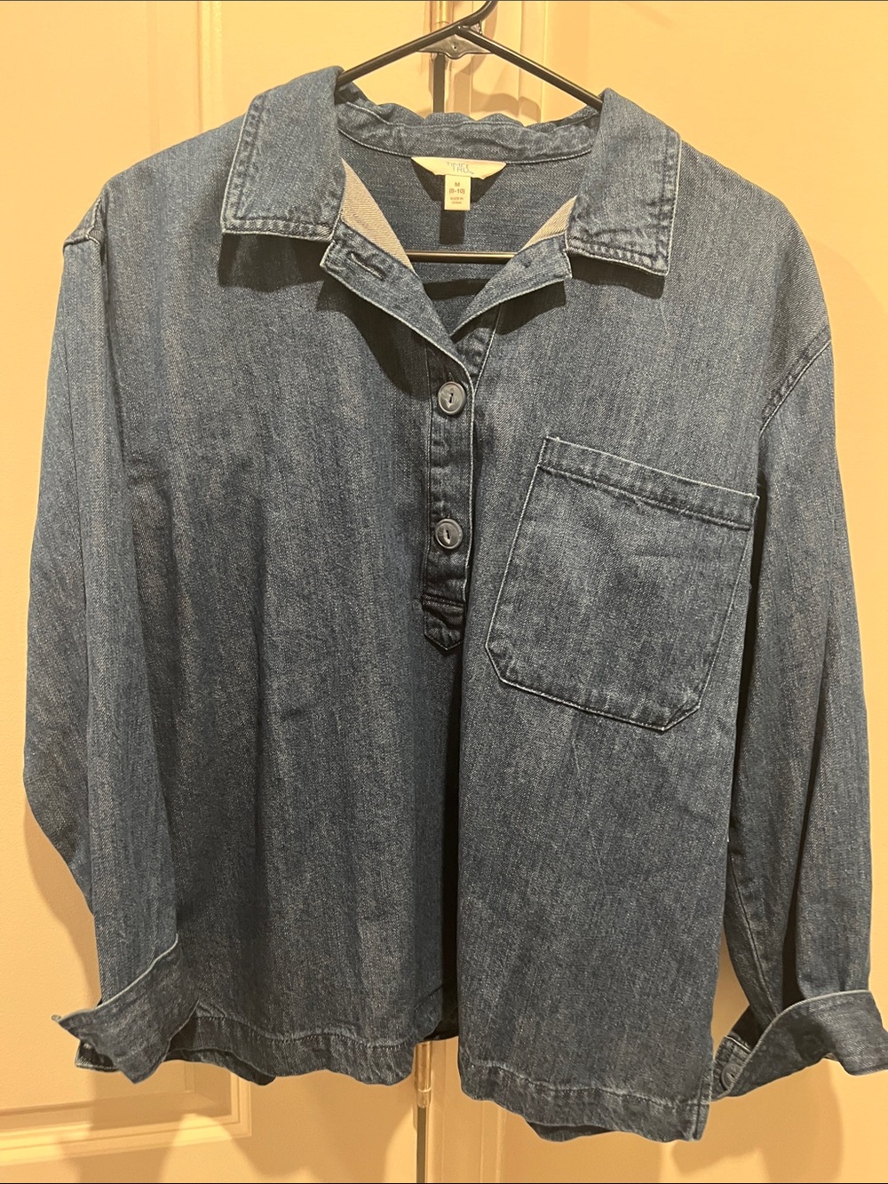 Time and Tru  Denim Popover shirt Blue